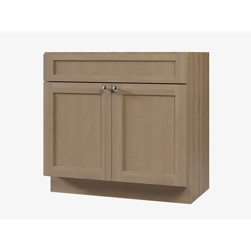 Base de meuble-lavabo en bois massif 36 po Disar, Satin