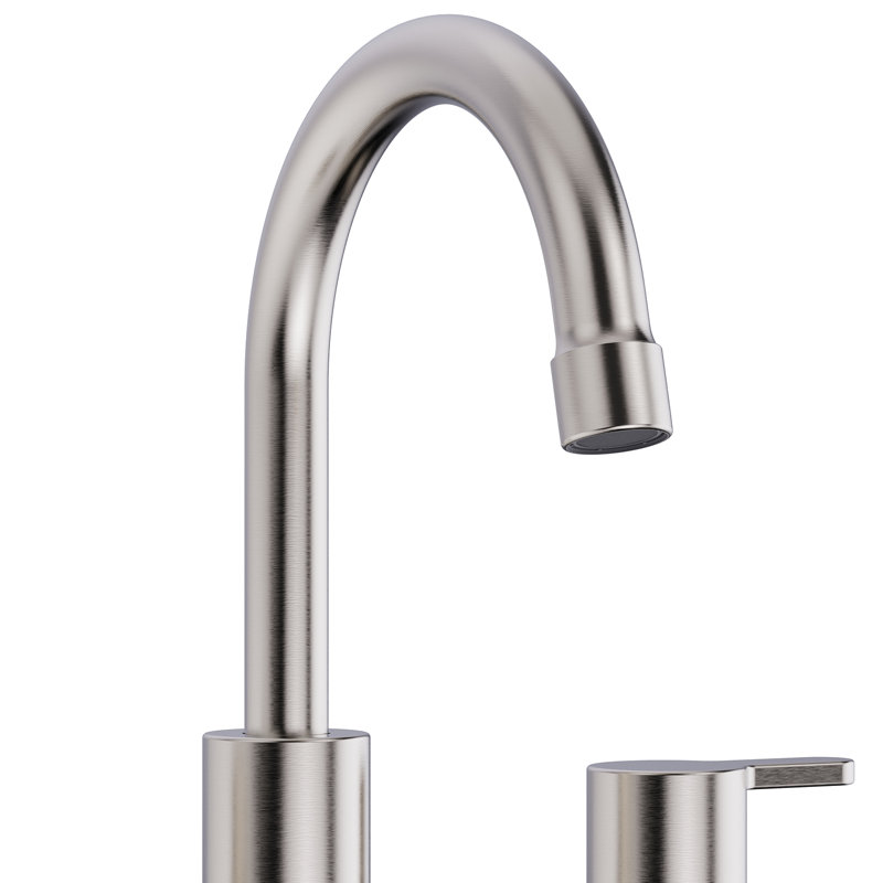 Robinet de lavabo de salle de bain surdimensionné en nickel brossé à 2 poignées à 3 poignées et 3 trous à 360 ° avec ensemble de bonde escamotable