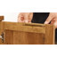 Boho Brown Wood 31.5" Wide Sideboard Buffets Storage Cabinet with Rattan Decorated Door