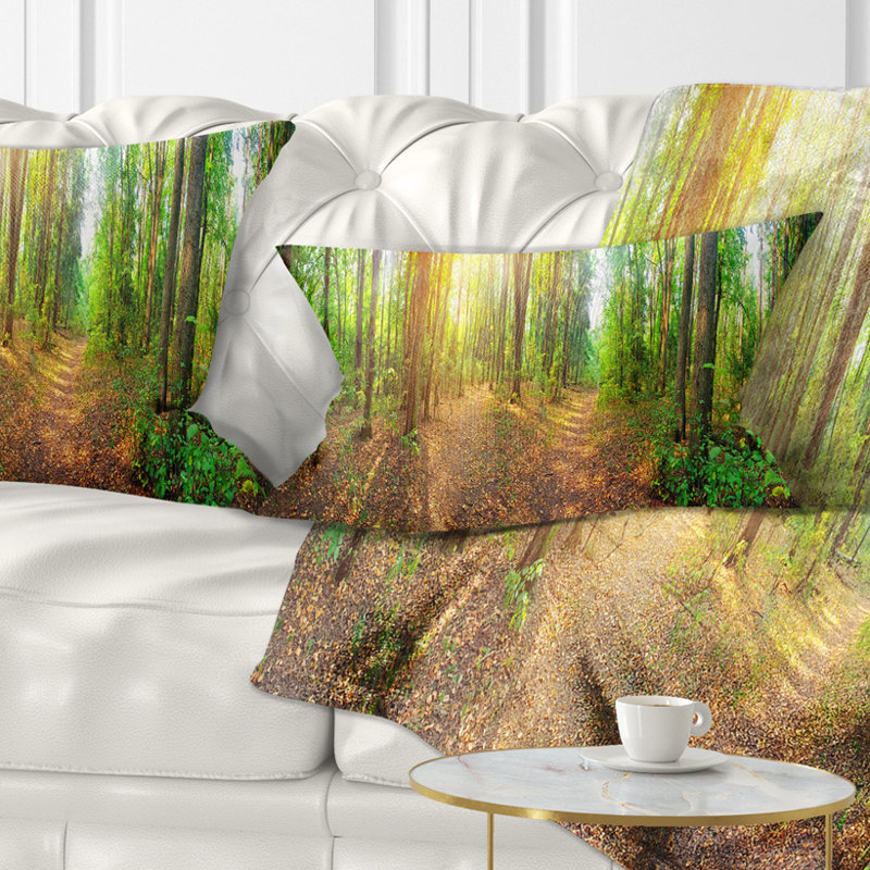 Coussin lombaire à imprimé paysage paysage dense