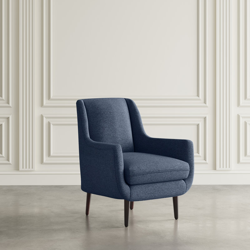 Burgandy Upholstered Armchair, Navy 100% Polyester, Navy