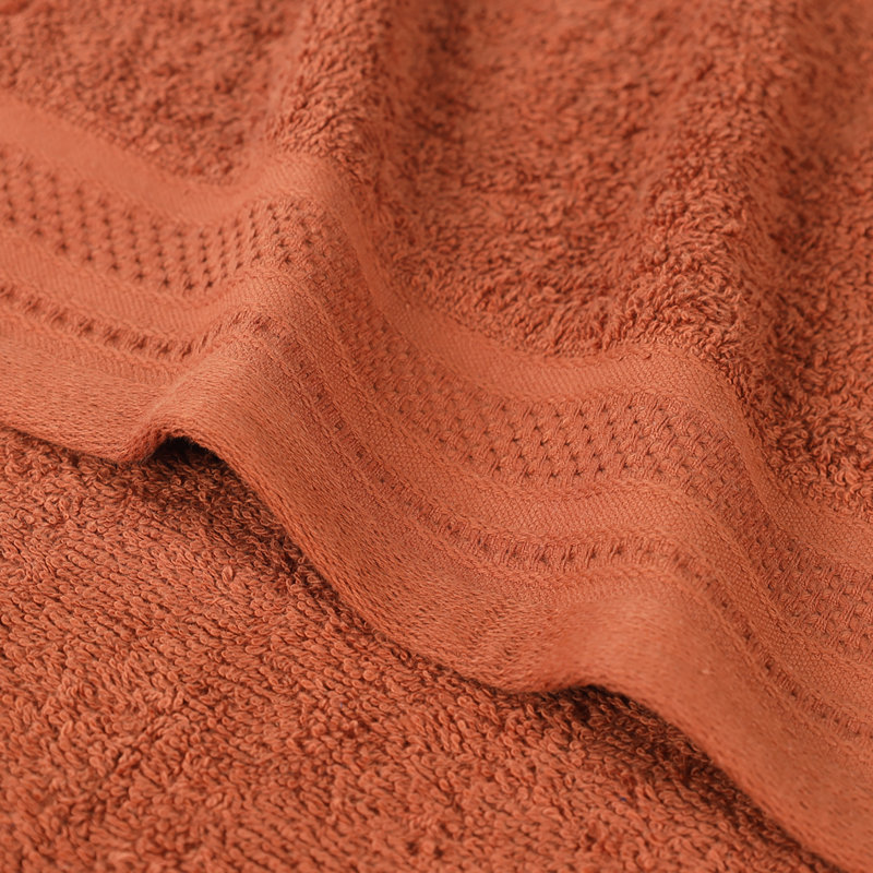 Rust Cotton Medium Weight Hand Towels with Honeycomb Waffle Border, Set of 6