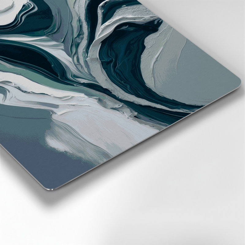 «Lyrical Abstraction 18», art mural en métal gris, H 16 po x l 20 po