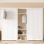 Lit escamotable simple et simple, lit escamotable pliable en métal avec garde-robe, tablettes et prises de courant, conception 2 en 1, peu encombrant