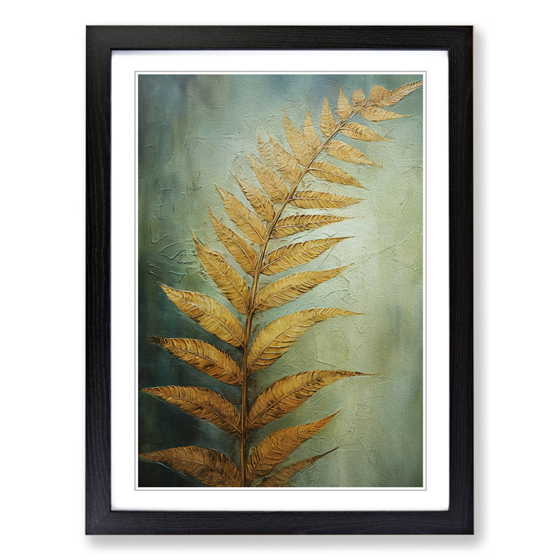 Fern Leaf Contemporary - Framed Print, Black Framed, 64cm H x 46cm W