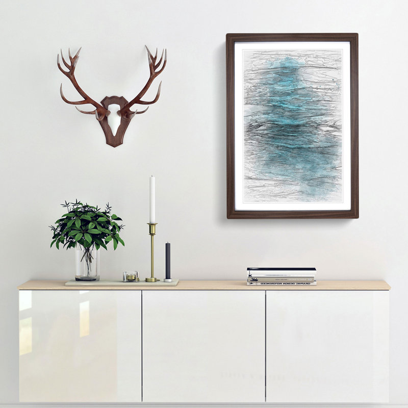 Edges of the Sea in Abstract - Picture Frame Graphic Art Print, Walnut Framed, 87cm H x 62cm W x 2cm D
