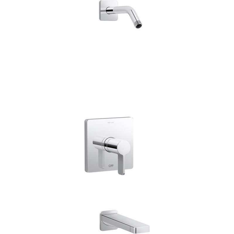 Parallel Bath and Shower Trim Set, Polished Chrome
