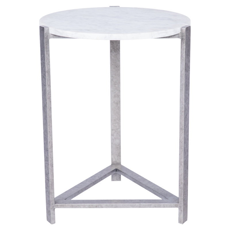 Manhattan Marble 3 Legs End Table, Royal Silver