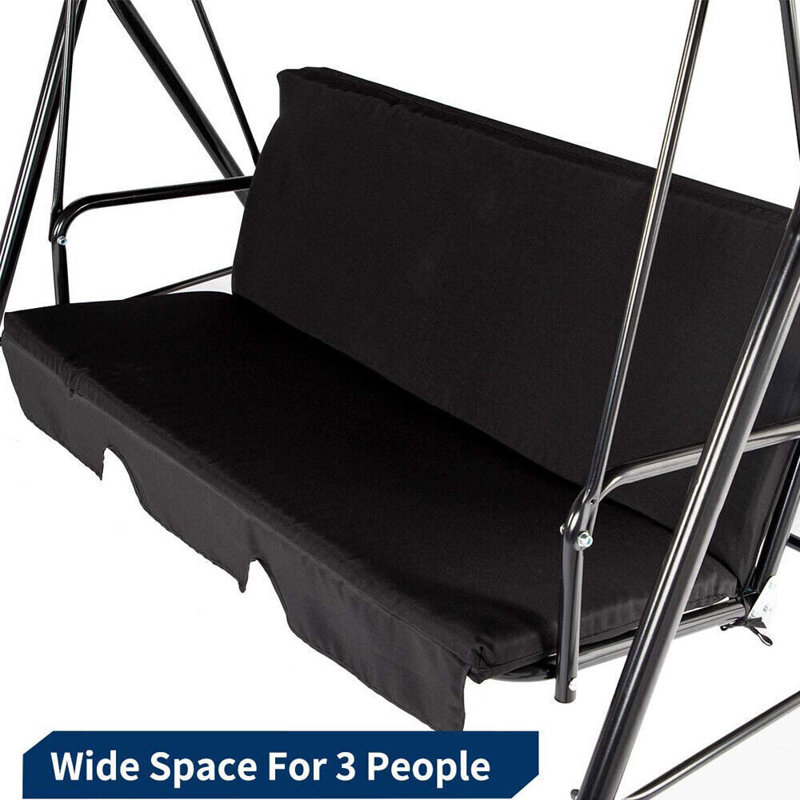 Banc oscillant en métal Khloee, Noir foncé