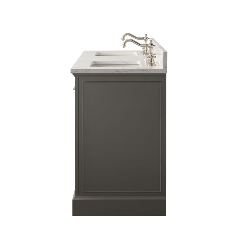 Thompson 60" W Double Vanity, Gray/Brushed Nickel