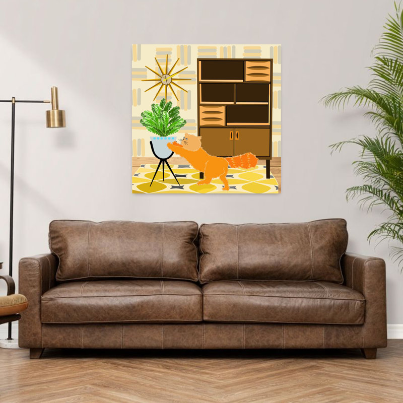 Art contemporain, art contemporain pour chat, H 36 po x l 36 po