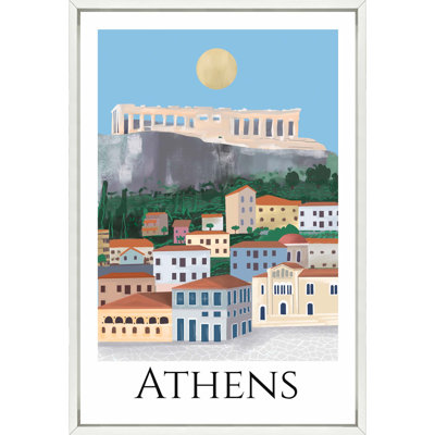 Affiche de voyage d'Athènes - encadrée