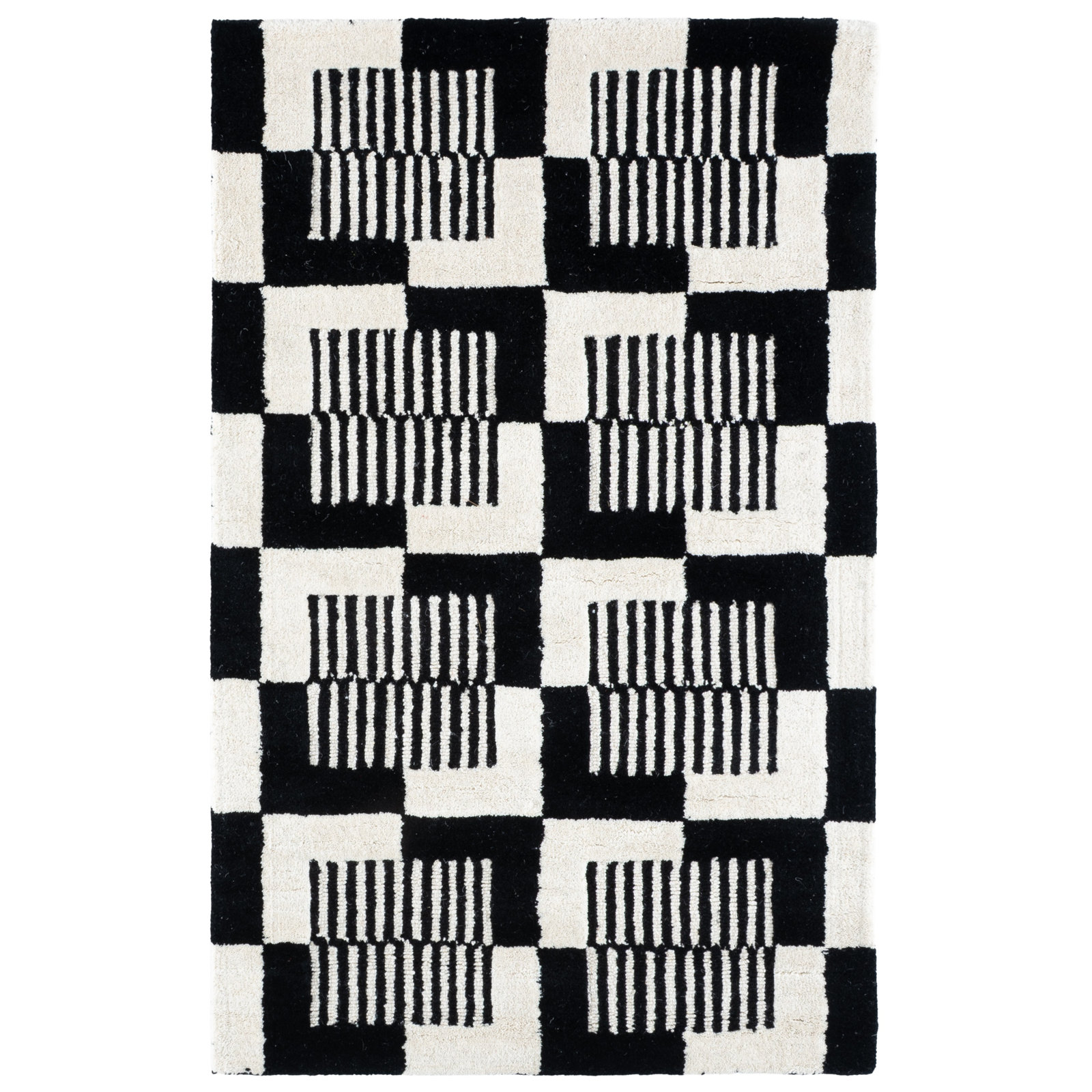 Harton Hand-Tufted Geometric Rug, Rectangle 3' x 5'