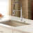 Kitchen Faucet With Pull Down Sprayer Industrial 1 Handle 1 Hole Or 3 Hole Faucet For Farmhouse Camper Laundry Utility Rv Wet Bar Sinks, Stainless Steel, Brushed Nickel-118610653