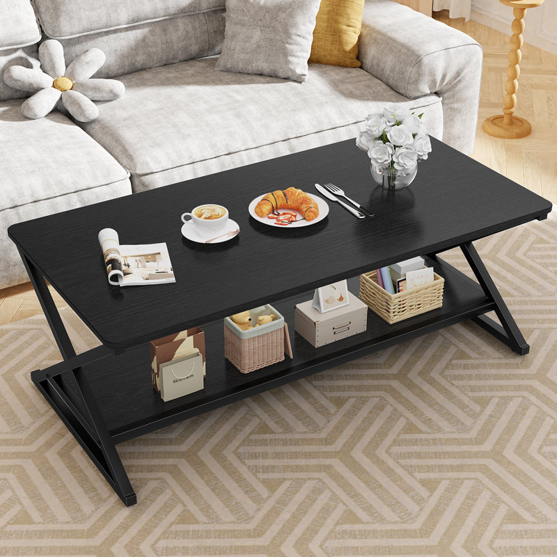 Table basse 47 po, H 17,75 po x L 47,24 po x l 23,62 po, Noir