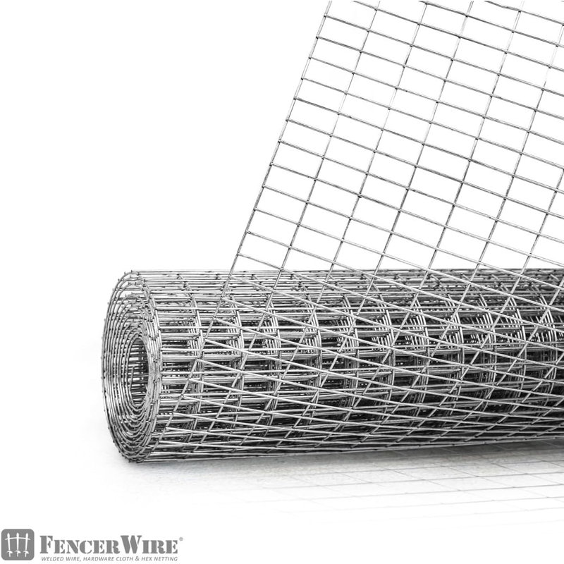 Galvanized Welded Wire Fence Roll, 4 ft x 50 ft, 16-Gauge