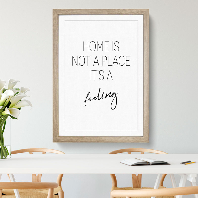 Home Is Not a Place - Picture Frame Typography, 90cm H x 65cm W x 2cm D, Oak Framed