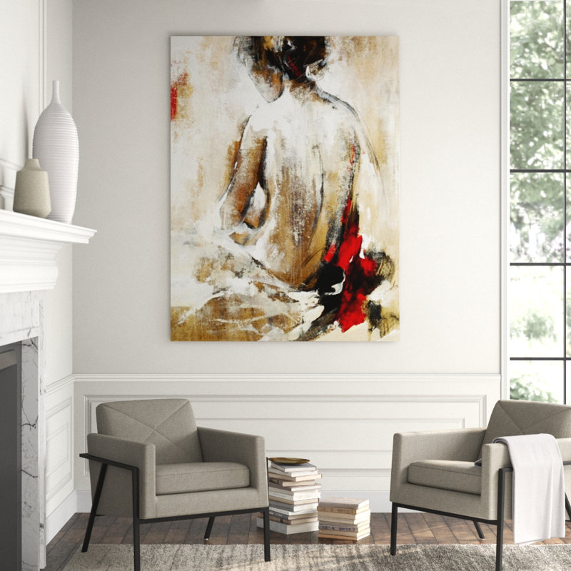 Figures In Red II Painting, Knife Gel, 72" H x 54" W