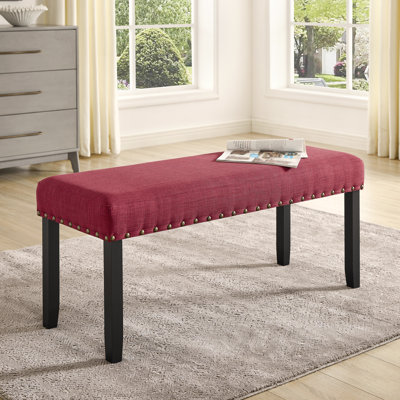 Fabric Dining Bench with Nailhead Trim