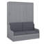 Grand lit escamotable mural avec coussin, cadre en bois convertible et canapé-1671983614