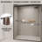 56-60 In. W X 72 In. H Double Sliding Shower Door, Semi-Frameless Bypass Bathroom Sliding Door With 1/4" (6Mm) Tempered Glass For Walk-In Shower-114613396
