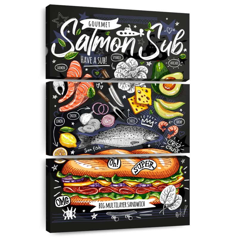 Yarlin Salmon Sub Sandwich, 45" H x 28" W