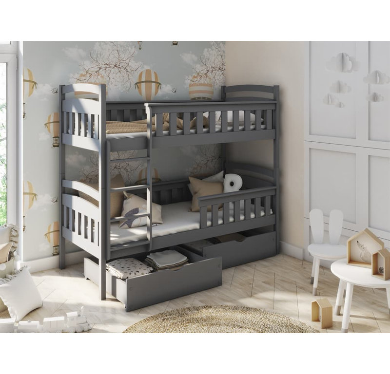 Bunk Bed with Storage Included, Graphite