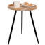 Petite table de bout ronde - table d'appoint avec plateau en bois massif et pieds en métal robustes, table d'appoint peu encombrante pour le salon, la chambre à coucher, le balcon - assemblage facile, design moderne minimaliste