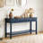 60'' Fir Veneer Entryway Table with Honeycomb-patterned Fronts,Modern Stylish Console Table-1002327951