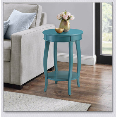 Table d'appoint ronde avec tablette inférieure