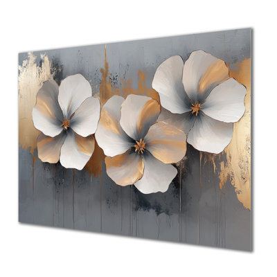 Golden Hibiscus Pure Form Of Serenity II - Hibiscus, impression murale sur métal