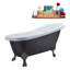 Baignoire de trempage sur pieds 61 "avec drain, pattes et plateau en bambou 61" Streamline-66366918-76707065