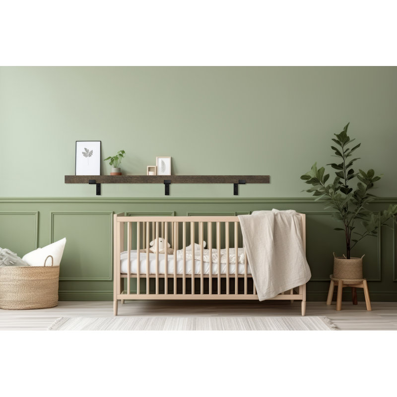 Tablette en bois massif Janari, H 2 po x l 61 po x P 6 po, Brown