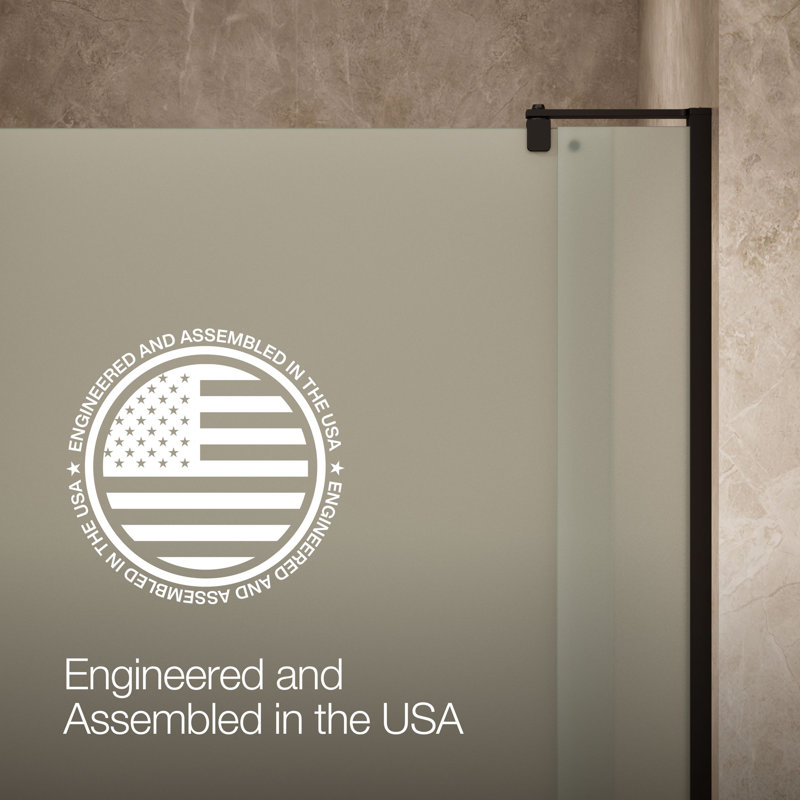 Revel 48'' x 70'' Pivot Shower Door with CleanCoat® Technology, Anodized Dark Bronze, Frosted