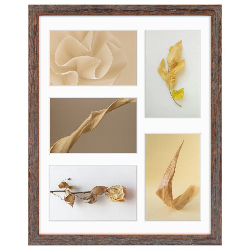 Modern Wooden Frame with White Mat, Brown