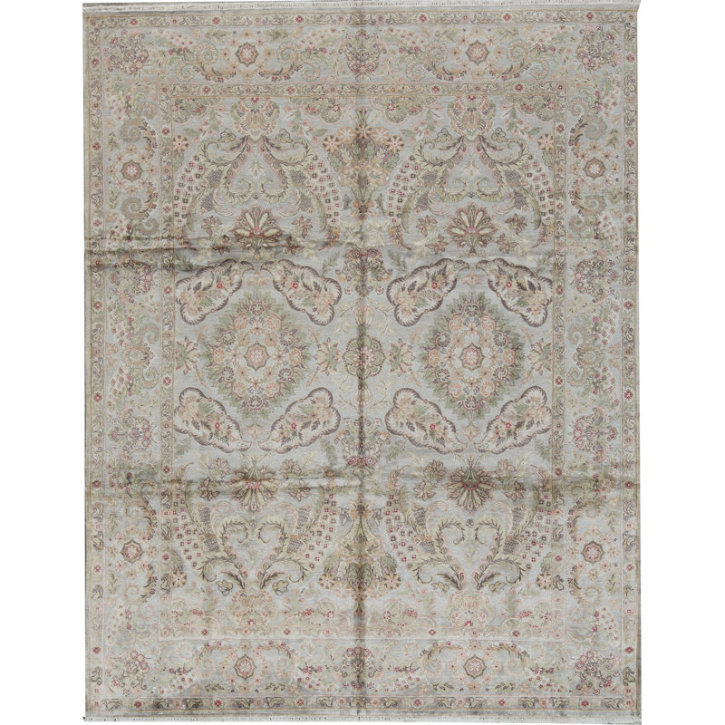 Tapis noir et noir de haute qualité noué à la main