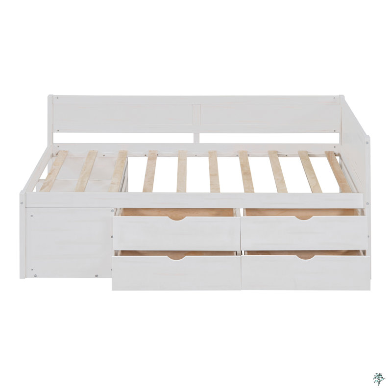 Lit de jour simple avec tiroirs et tablettes