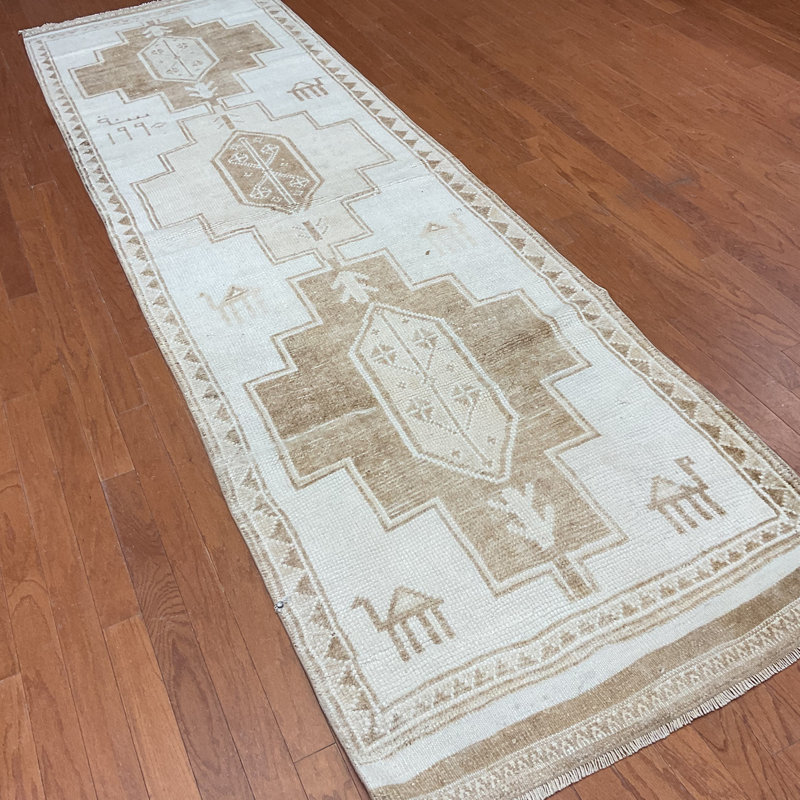  Handmade Turkish Oushak Wool Runner