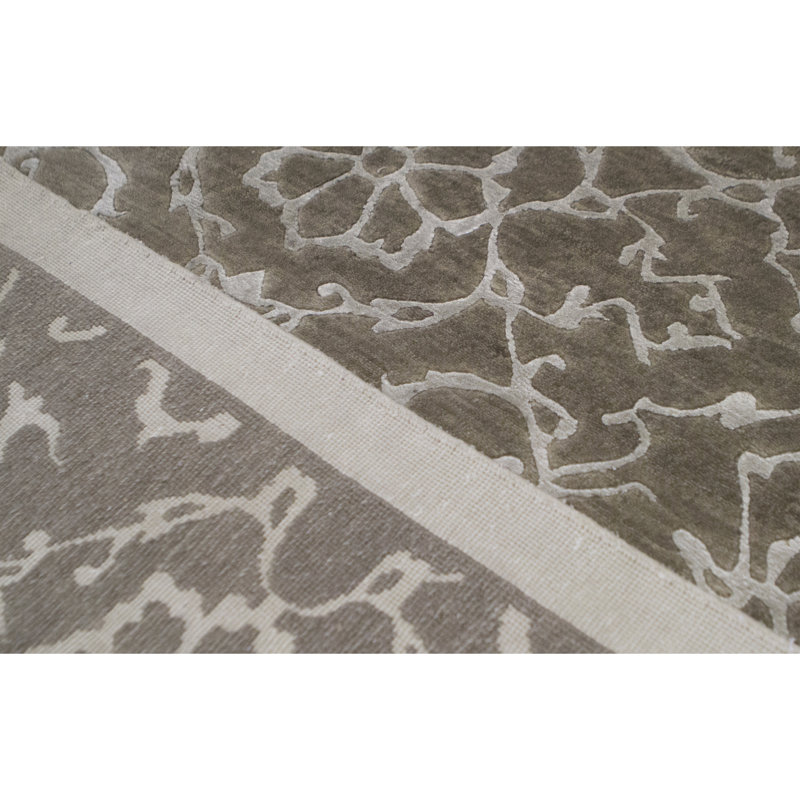 Tapis beige et taupe de haute qualité noué à la main