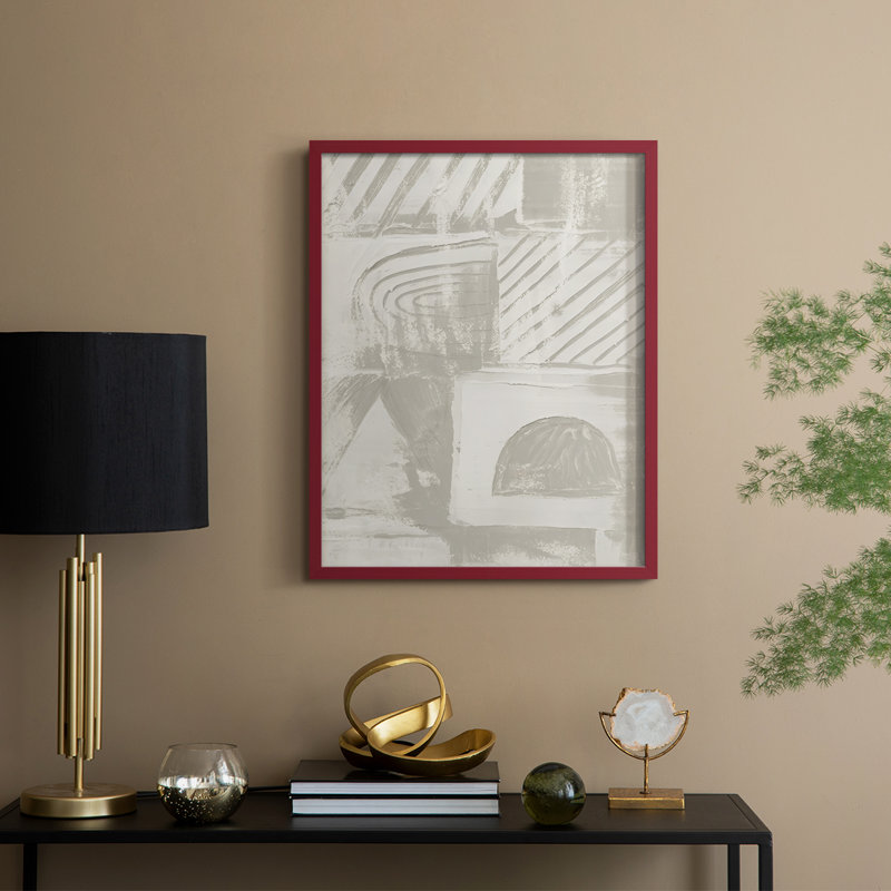 Symbole Scratch I, reproduction encadrée - bois massif, H 11 po x l 9 po, Rouge
