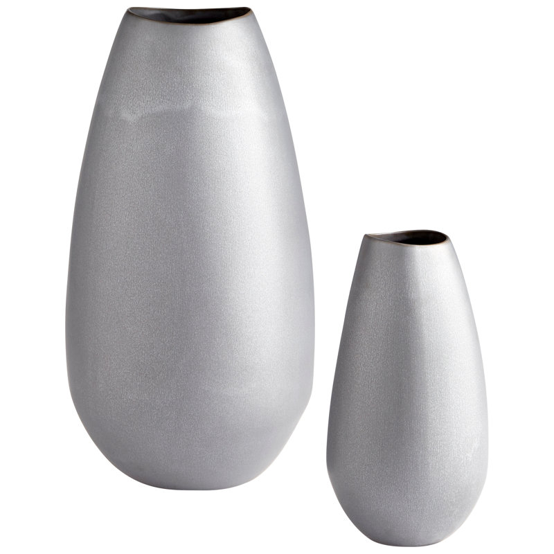 Sharp Ceramic / Porcelain Table Vase, 12" H x 6.5" W x 6.5" D
