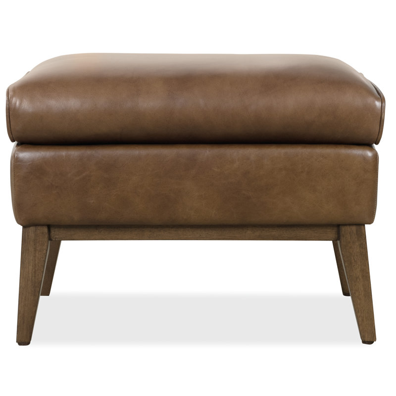 CC Leather Ottoman, Brown