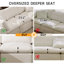 Canapé modulaire en L de 140 po avec repose-pieds modulaire en forme de L avec repose-pieds, canapé 4 places en chenille, aucun assemblage requis-1599733602-1599733603