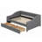Upholstered daybed with Two Drawers, Wood Slat Support, Full
