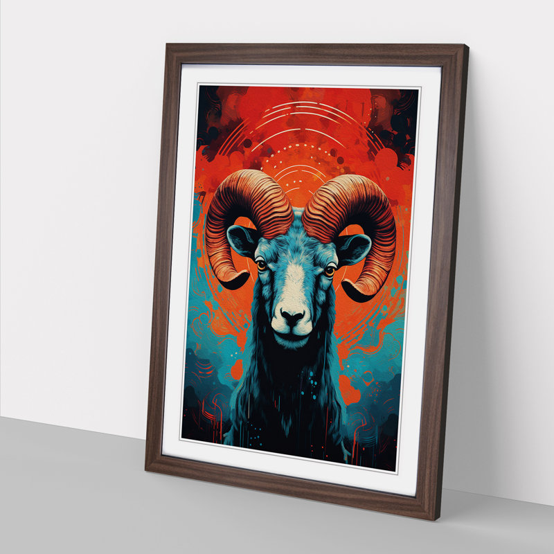 Single Picture Frame Print on Wood, 46cm H x 34cm W, Walnut Framed