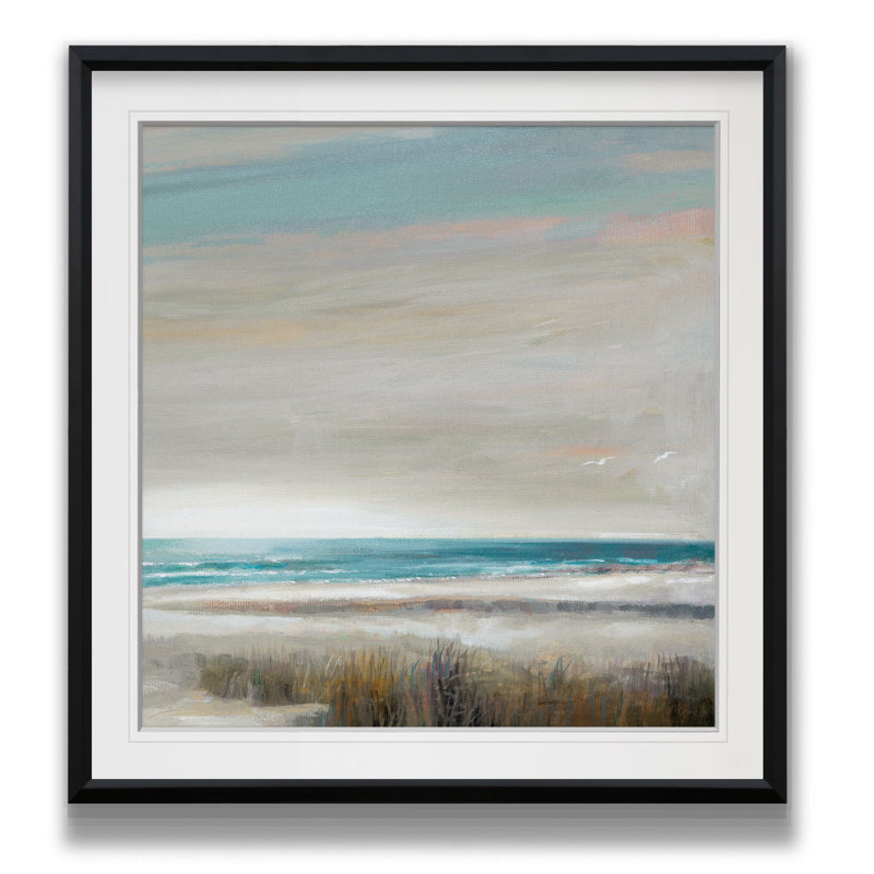 Oasis océanique - reproduction d'art, H 17,5 po x l 17,5 po x P 1,5 po, Cadre noir
