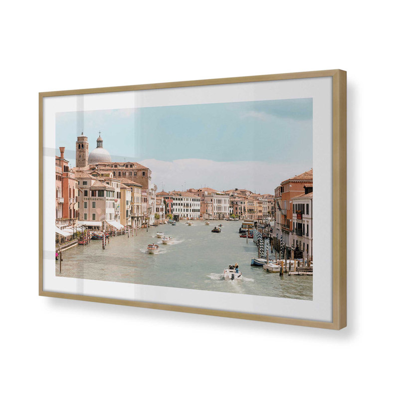 A Venetian Voyage Print, Brushed Gold Framed, 19.25" H x 25.25" W x 1.25" D