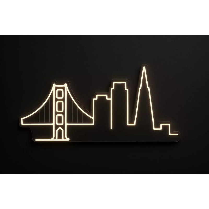 Enseigne néon San Francisco City - 16 po x 10 po