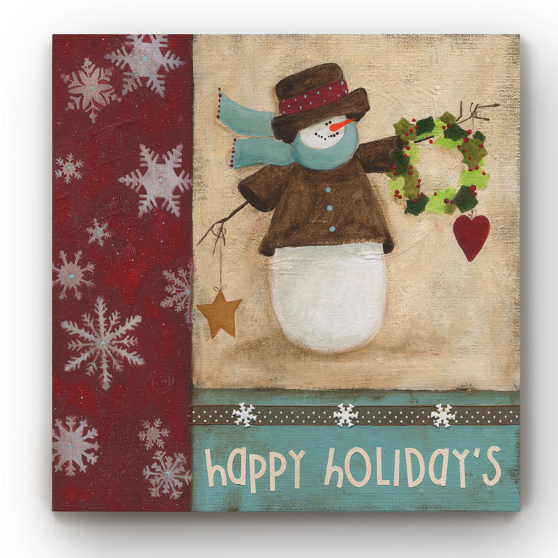 Holly Berry Holiday - reproduction sur toile tendue, H 24 po x l 24 po x P 1 po