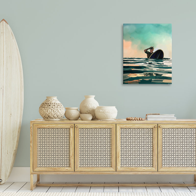 «Surfer with Ocean Reflection» par Amelia Noyes, H 30 po x l 24 po